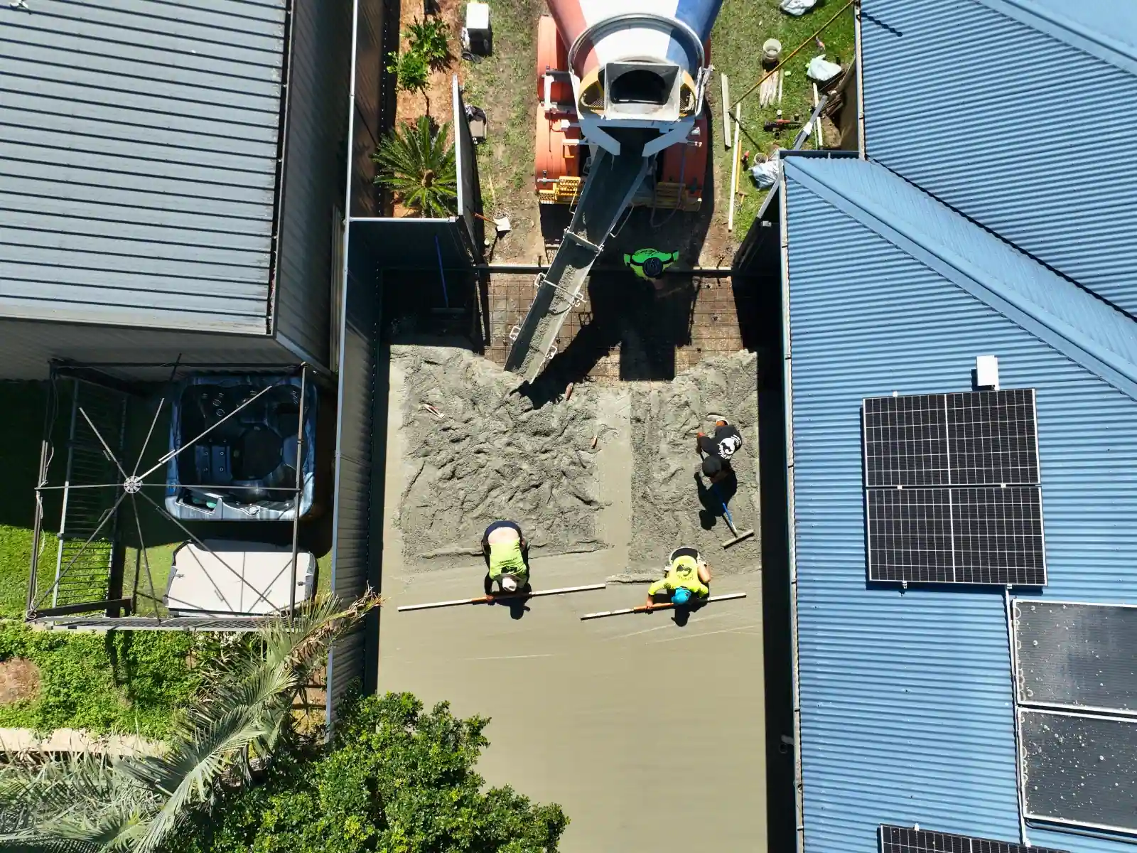 Aerial view of large-scale industrial construction project