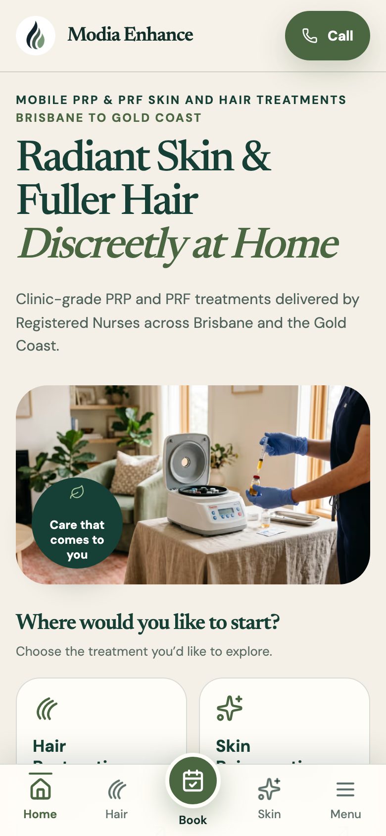 A North Lakes health business website built by Red Ox, shown on a phone